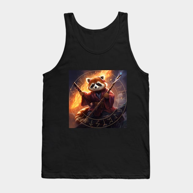 Red Panda Runs Tank Top by FehuMarcinArt